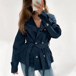 Women's Navy Double-Breasted coat